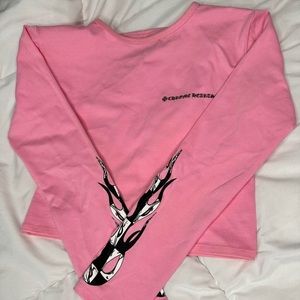Chrome Hearts Pink Crop Long Sleeve